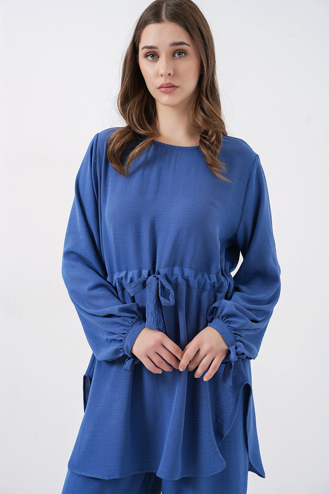 Bigdart Ensemble tunique longue et pantalon pour femme 6719 - Indigo