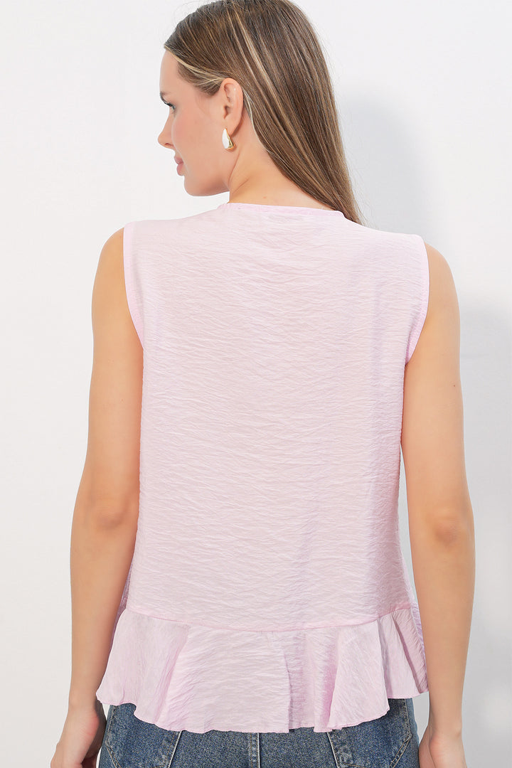 Bigdart Chemise à volants avec détail de col en V femme 40033 - Rose