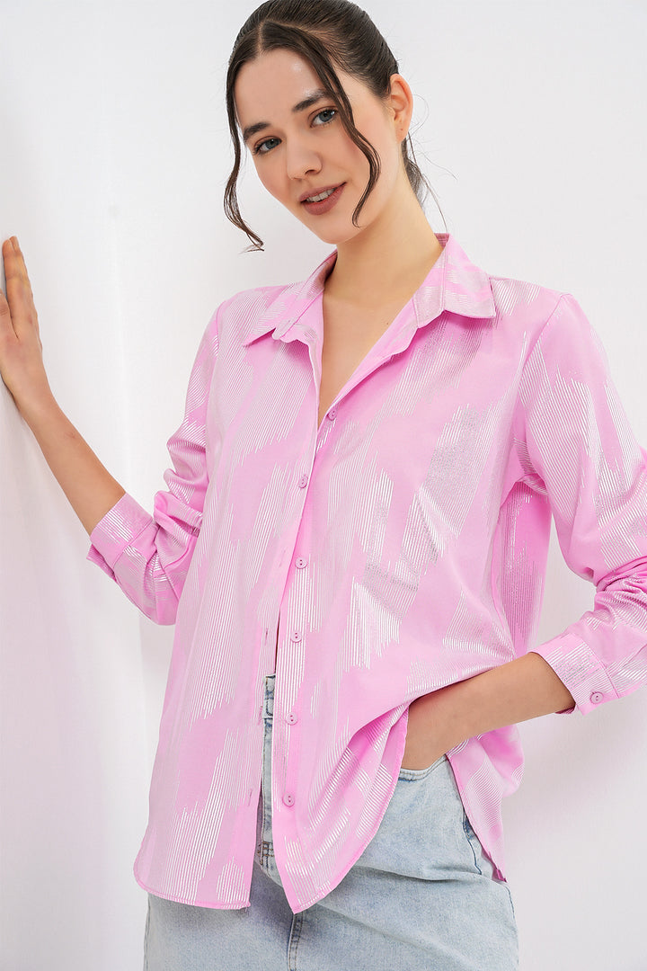 Bigdart Chemisier à motif doré femme 20253 - Rose