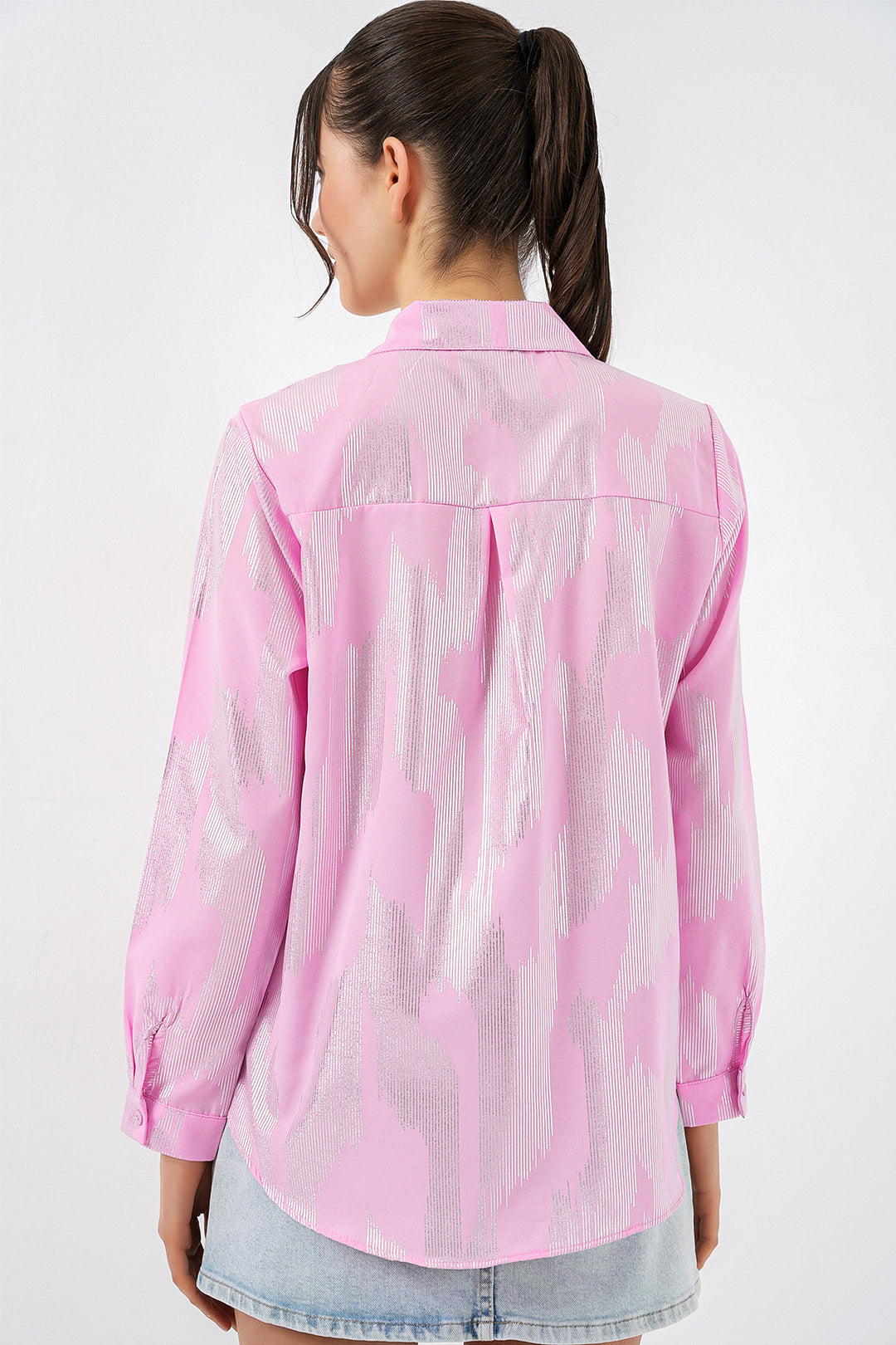 Bigdart Chemisier à motif doré femme 20253 - Rose