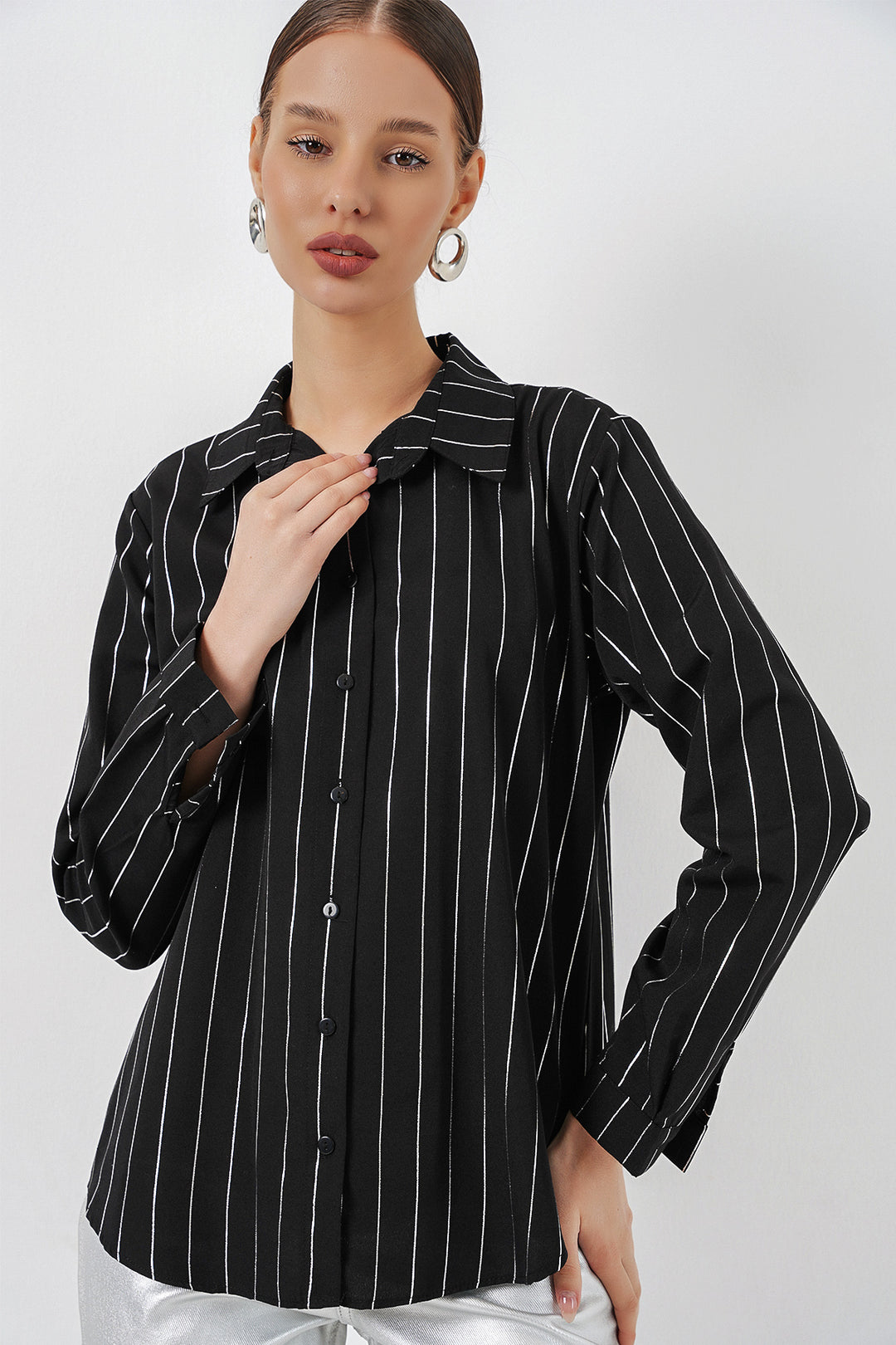 Bigdart Chemisier à motifs dorés pour femme 20253 - A.Noir