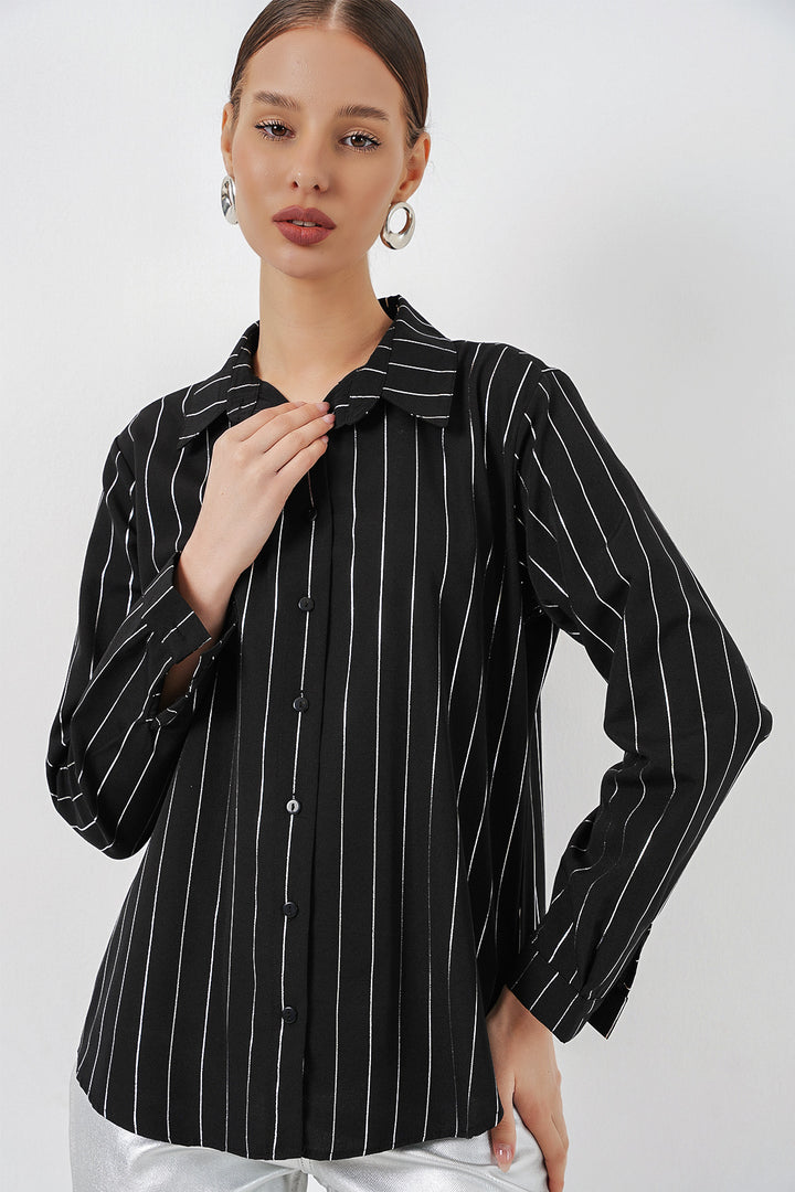 Bigdart Chemisier à motifs dorés pour femme 20253 - A.Noir