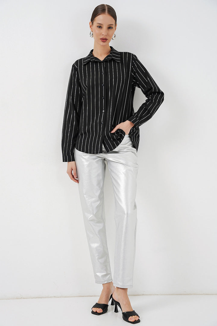 Bigdart Chemisier à motifs dorés pour femme 20253 - A.Noir