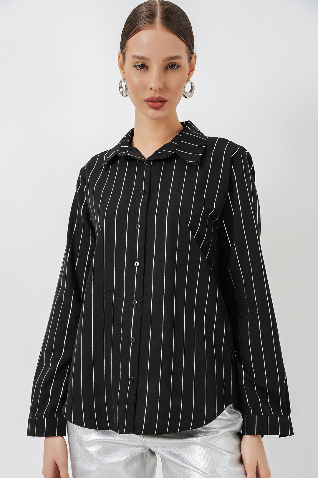 Bigdart Chemisier à motifs dorés pour femme 20253 - A.Noir