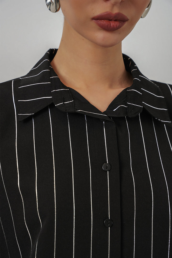 Bigdart Chemisier à motifs dorés pour femme 20253 - A.Noir