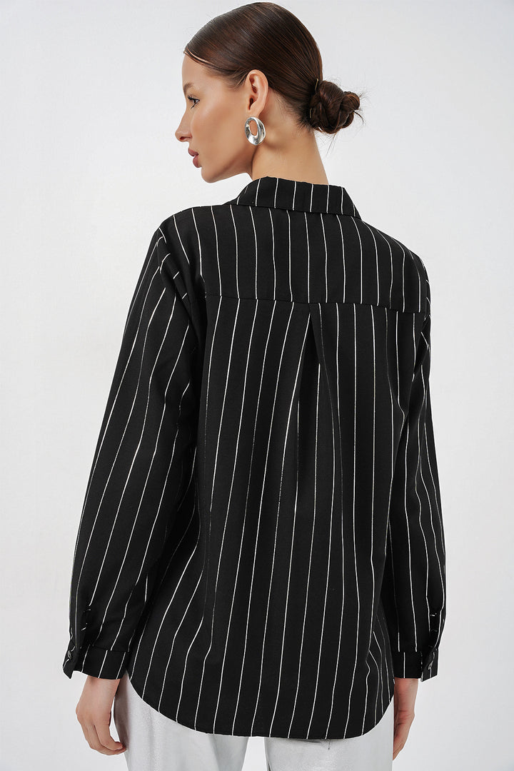 Bigdart Chemisier à motifs dorés pour femme 20253 - A.Noir