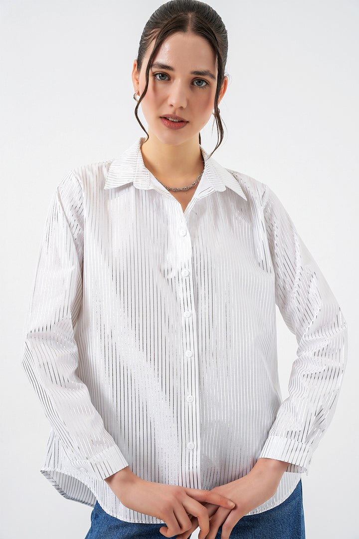 Bigdart Chemisier à motif doré femme 20253 - Argent