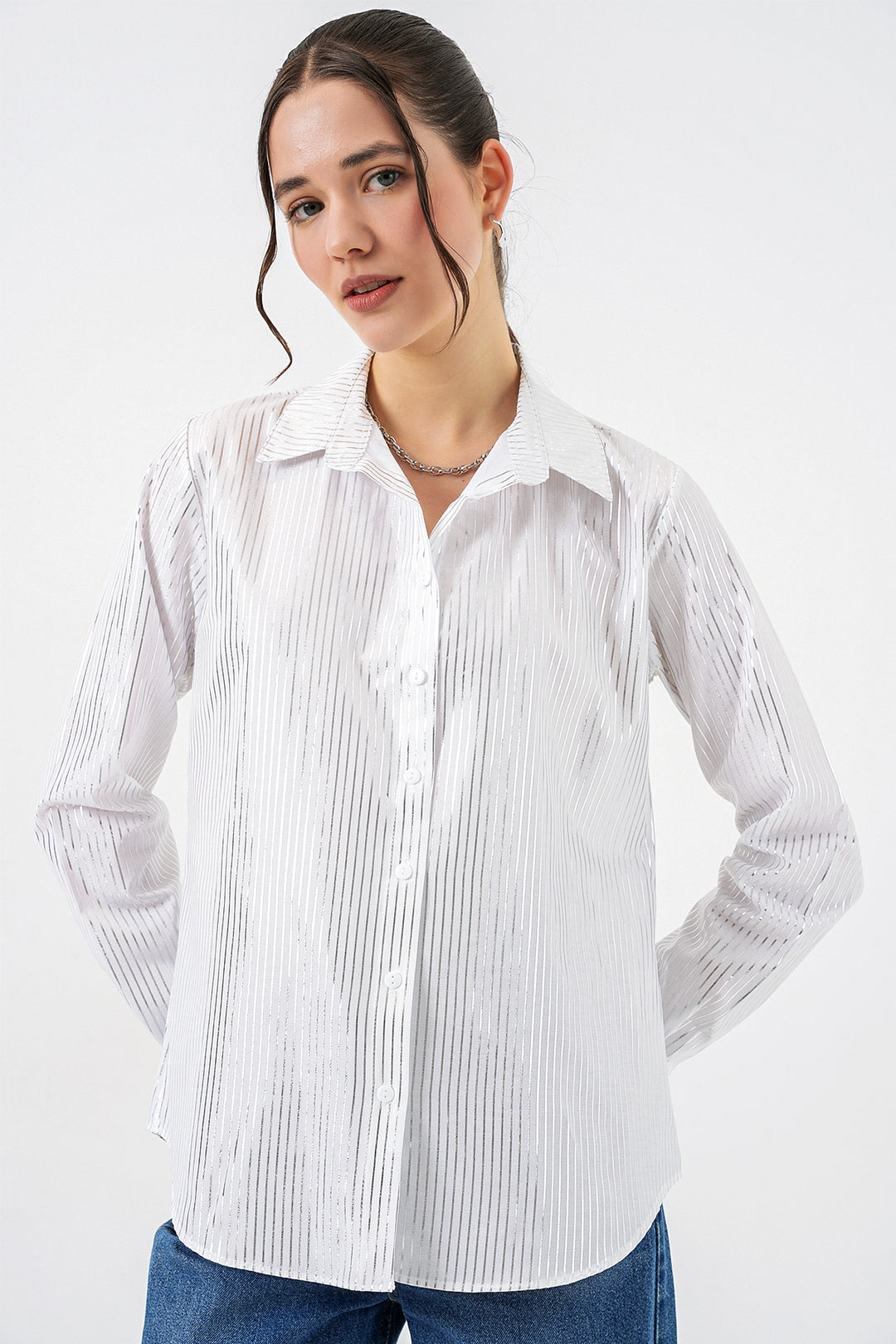 Bigdart Chemisier à motif doré femme 20253 - Argent