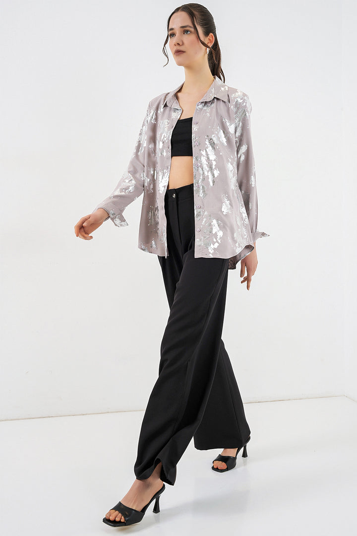 Bigdart Chemisier à motif doré femme 20253 - Argent
