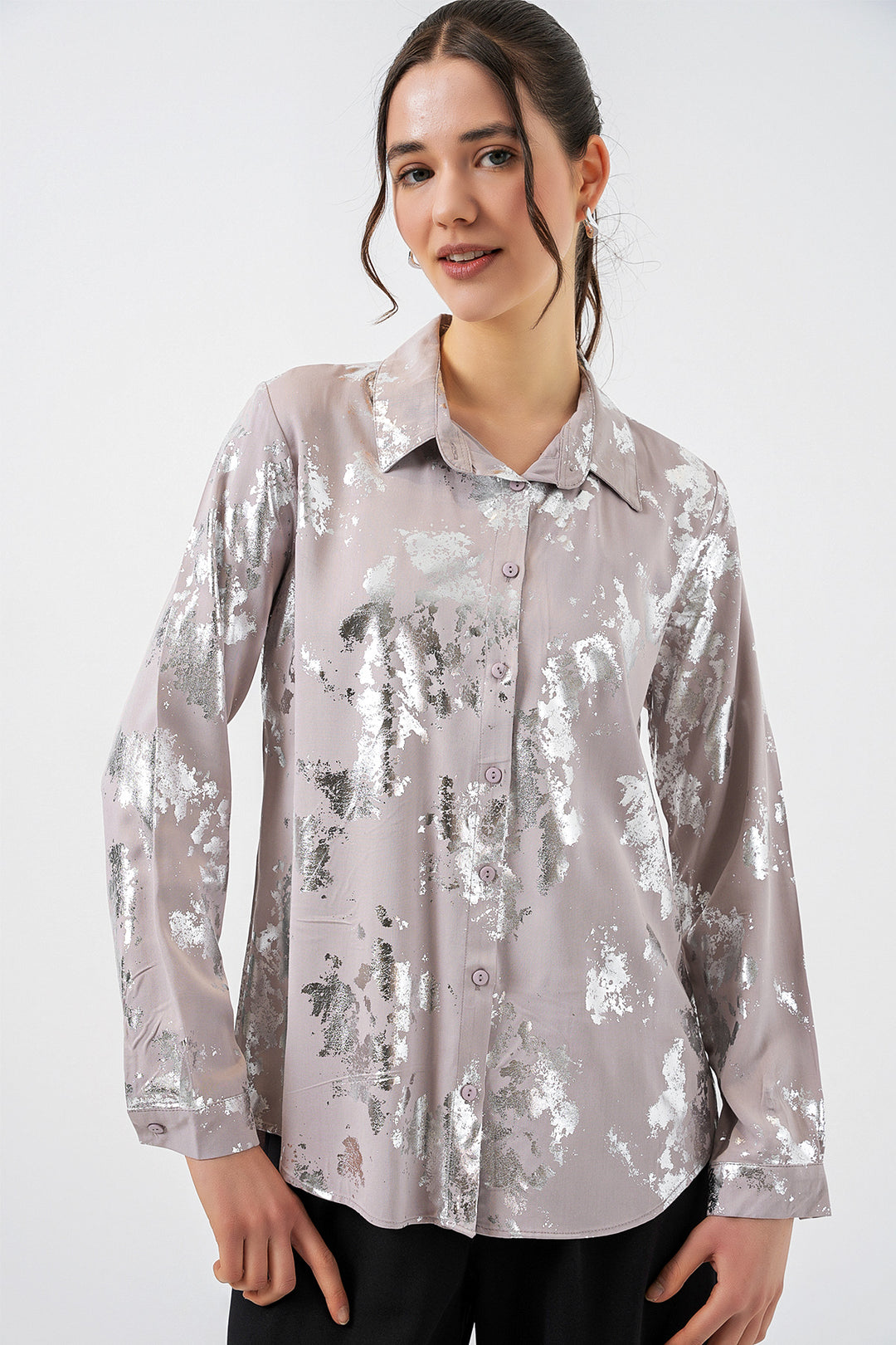 Bigdart Chemisier à motif doré femme 20253 - Argent