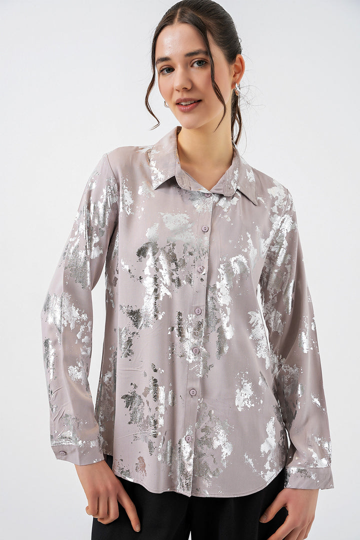 Bigdart Chemisier à motif doré femme 20253 - Argent