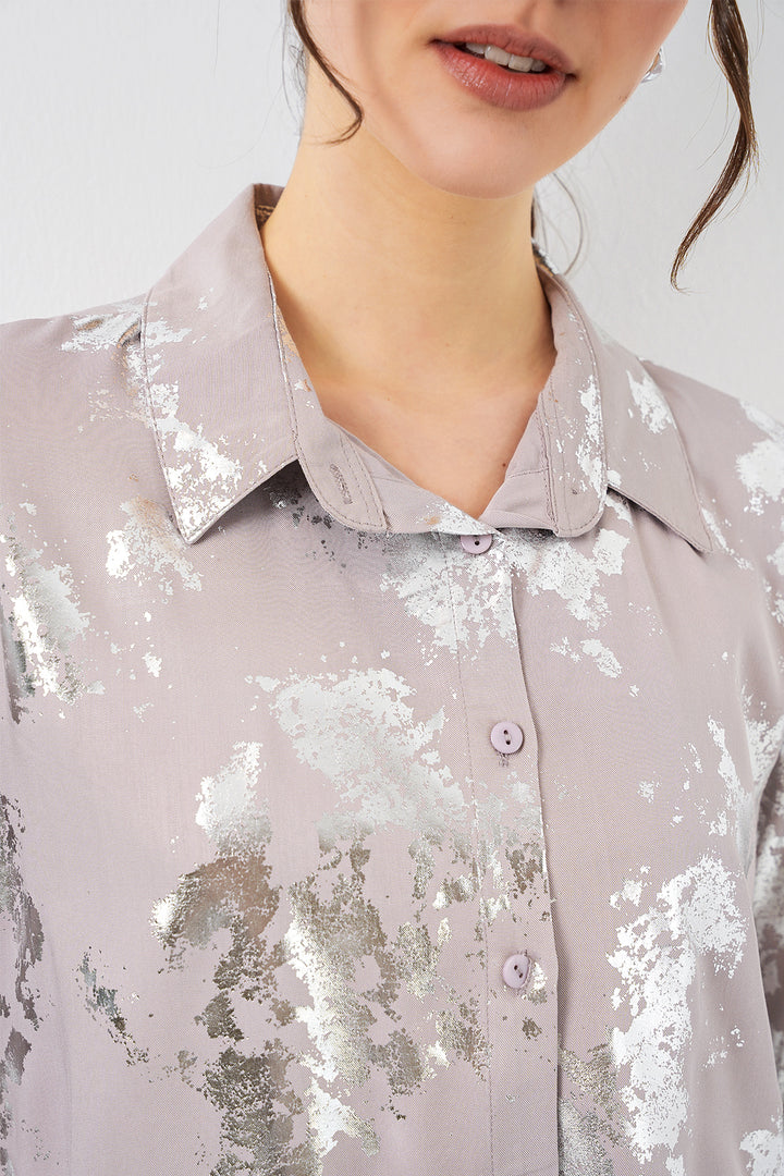 Bigdart Chemisier à motif doré femme 20253 - Argent