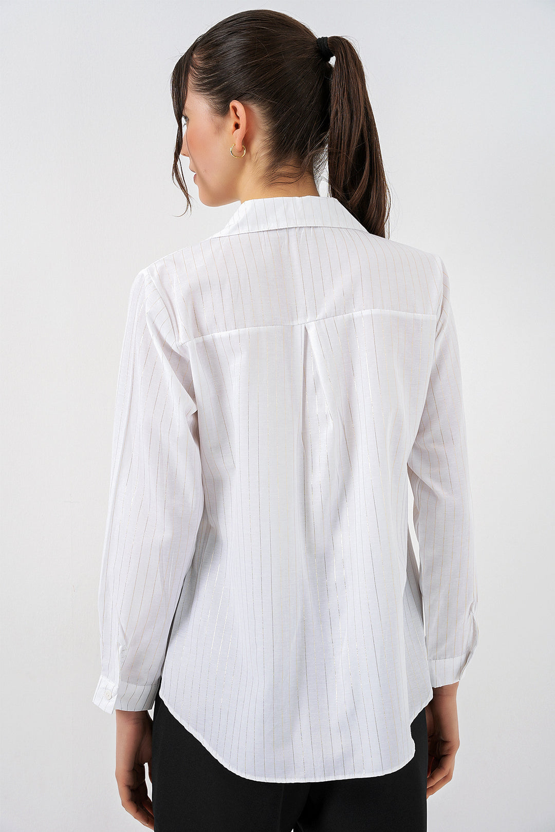 Bigdart Chemisier à motif doré femme 20253 - Blanc