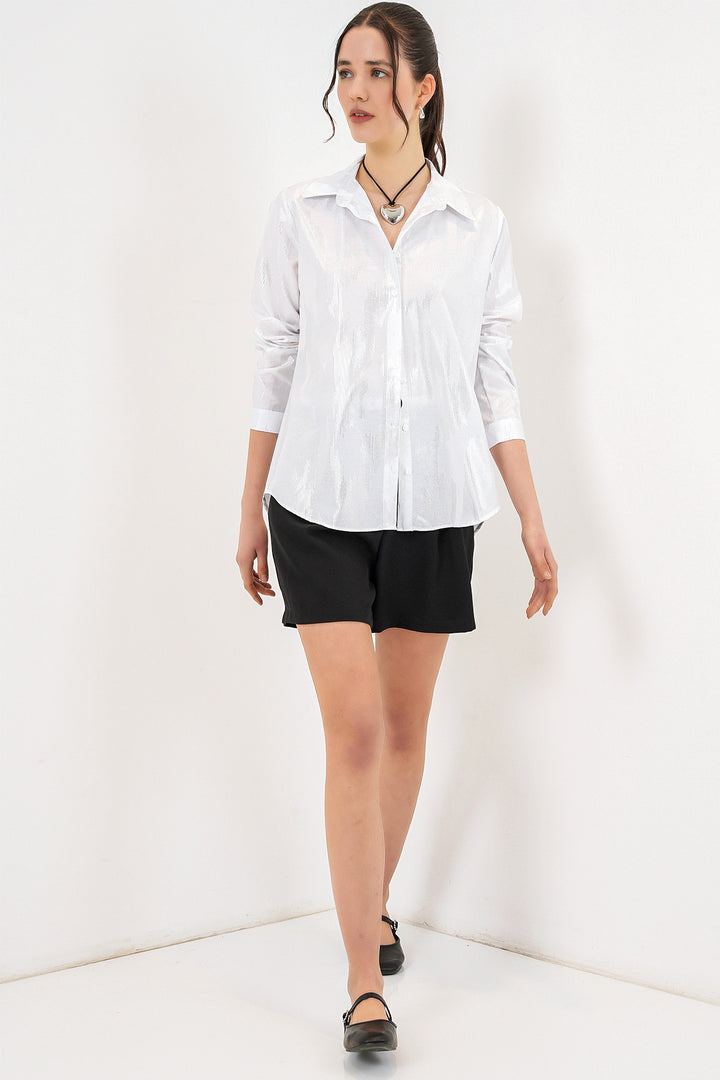 Bigdart Chemise Femme Imprimée en Blanc et Argent 20253