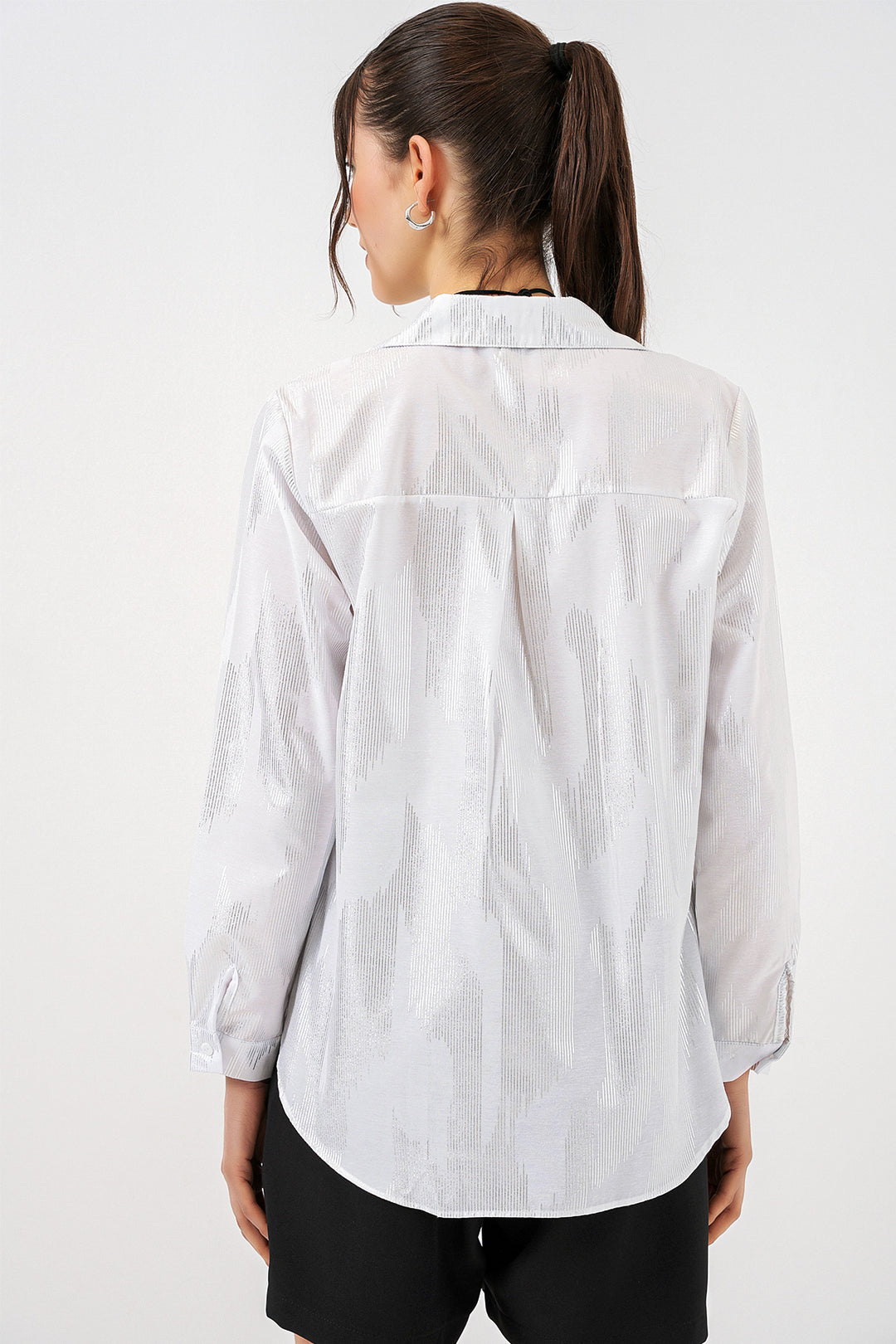 Bigdart Chemise Femme Imprimée en Blanc et Argent 20253