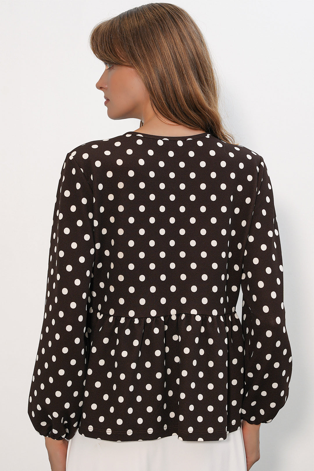 Bigdart Chemisier col noué à pois femme 40008 - Marron