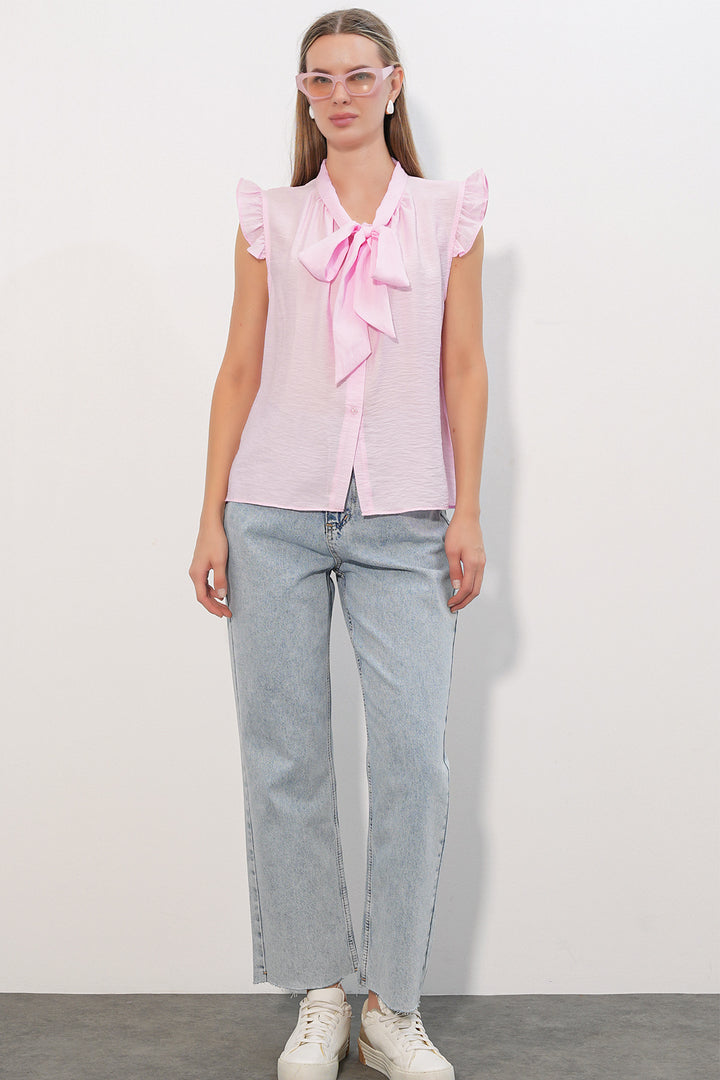 Bigdart Chemise sans manches avec détail de col à nouer femme 40038 - Rose