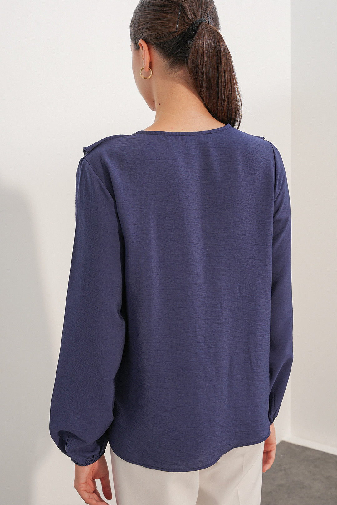 Bigdart Blouse à détails de col pour femme 40034 - Bleu marine