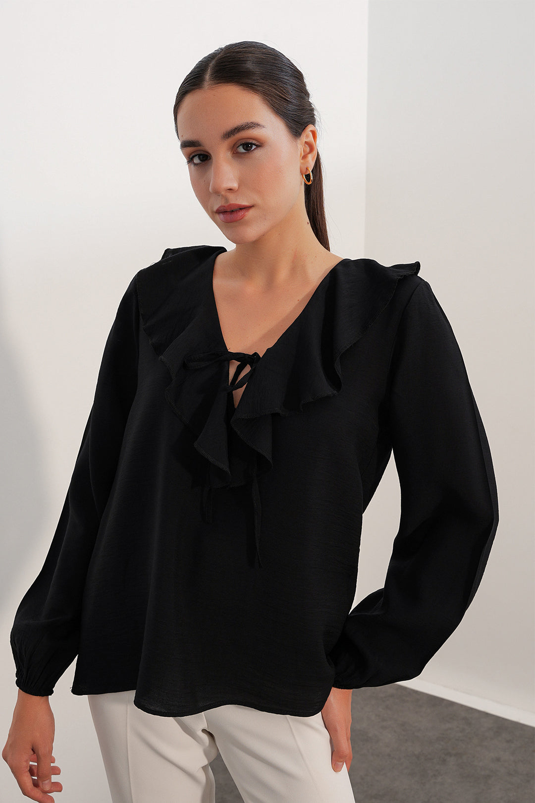 Bigdart Blouse Femme Détail Col 40034 - Noir