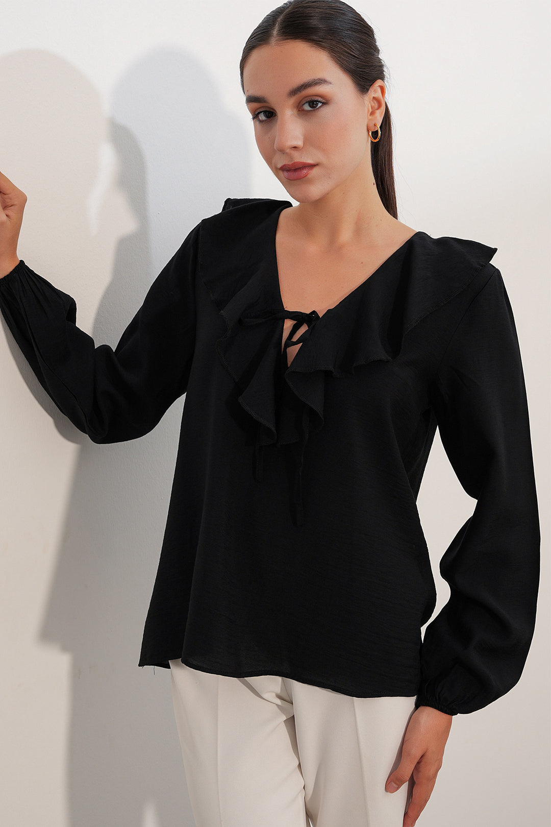 Bigdart Blouse Femme Détail Col 40034 - Noir