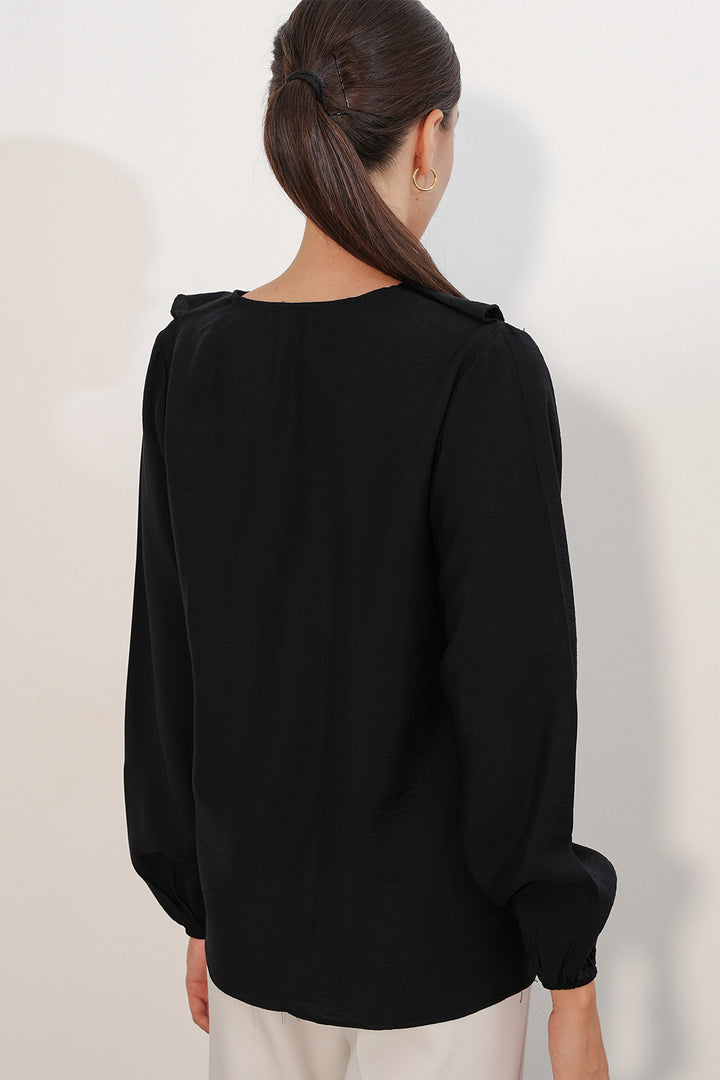 Bigdart Blouse Femme Détail Col 40034 - Noir