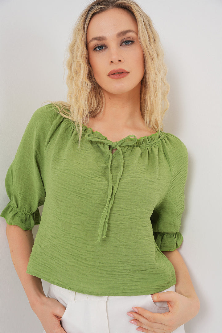 Bigdart Blouse à col volant pour femmes 959 - Vert