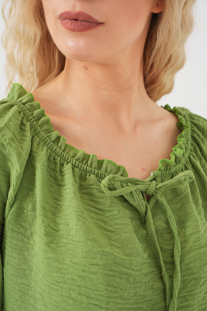 Bigdart Blouse à col volant pour femmes 959 - Vert