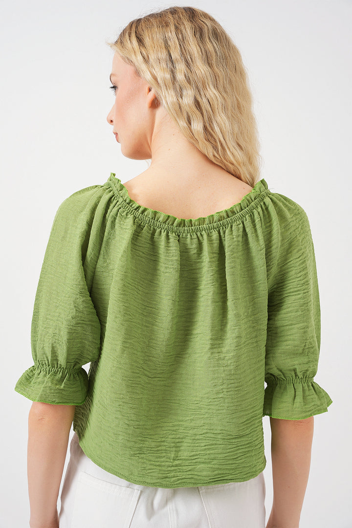 Bigdart Blouse à col volant pour femmes 959 - Vert