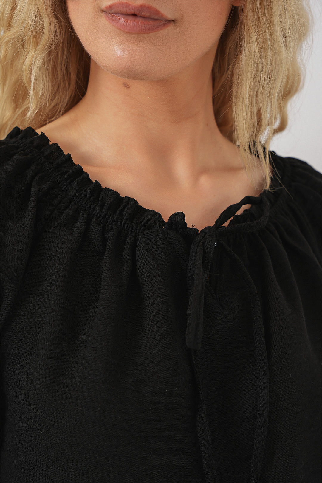 Bigdart Blouse femme à col volanté 959 - Noir
