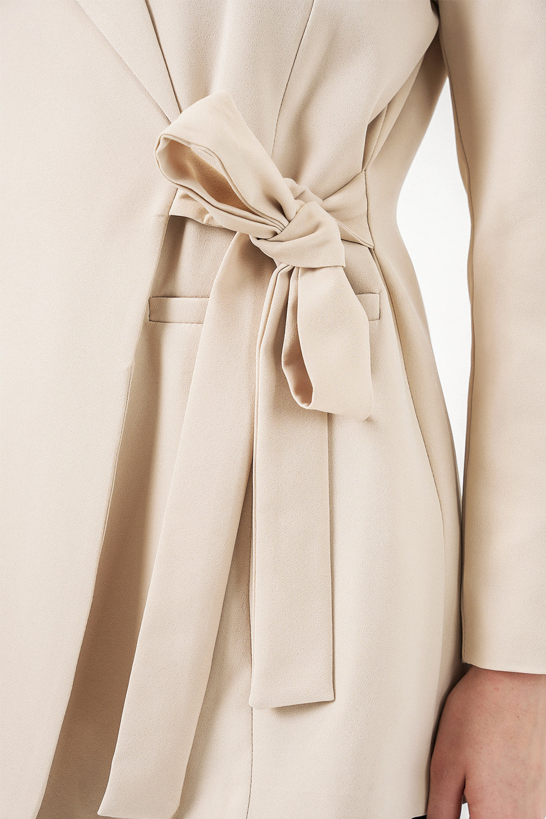 Bigdart Veste blazer à nouer sur le côté pour femme 0750 - Beige