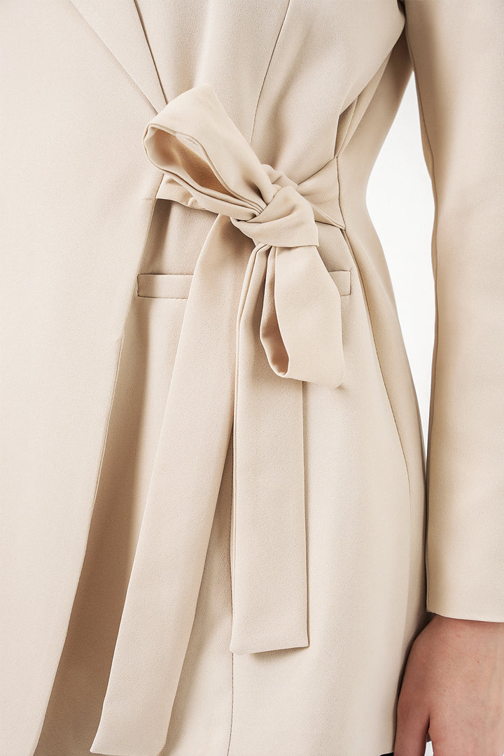 Bigdart Veste blazer à nouer sur le côté pour femme 0750 - Beige