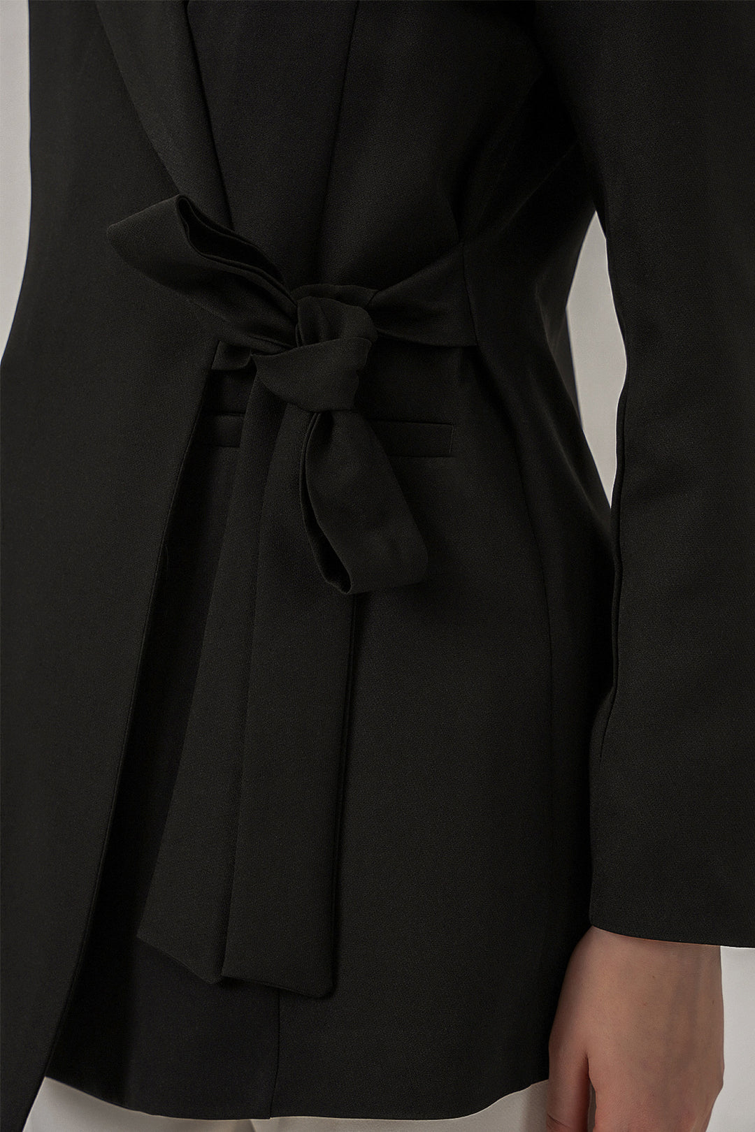 Bigdart Veste blazer à nouer sur le côté pour femme 0750 - Noir