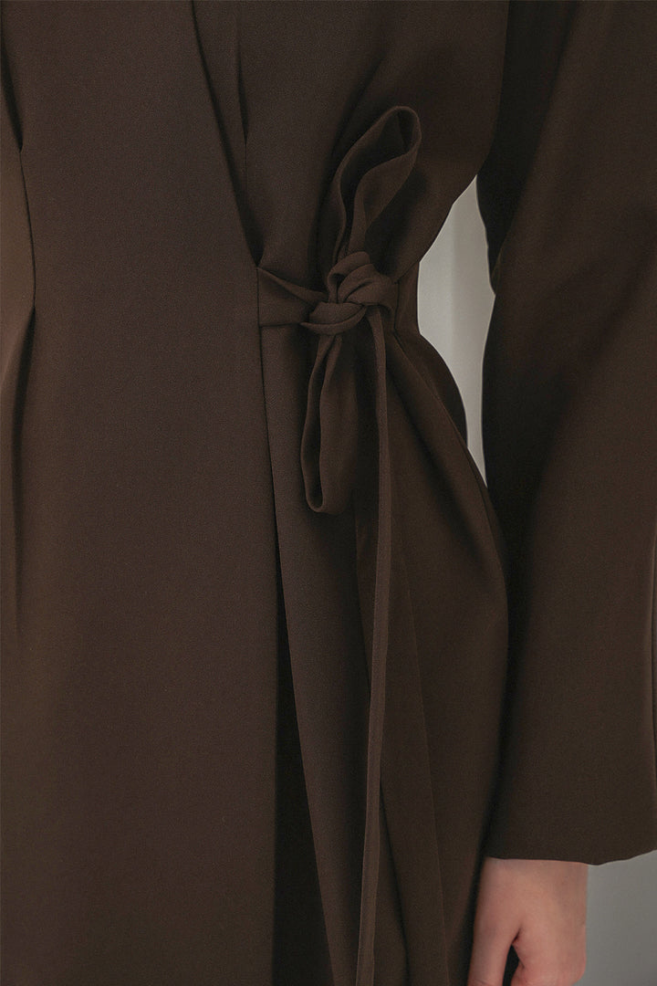 Bigdart Veste Pantalon Femme à Nouer sur le Côté 30099 - Marron