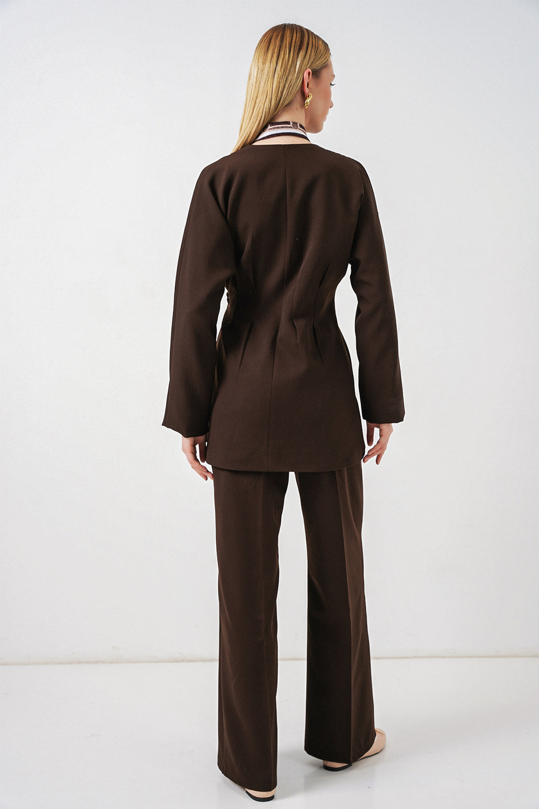 Bigdart Veste Pantalon Femme à Nouer sur le Côté 30099 - Marron