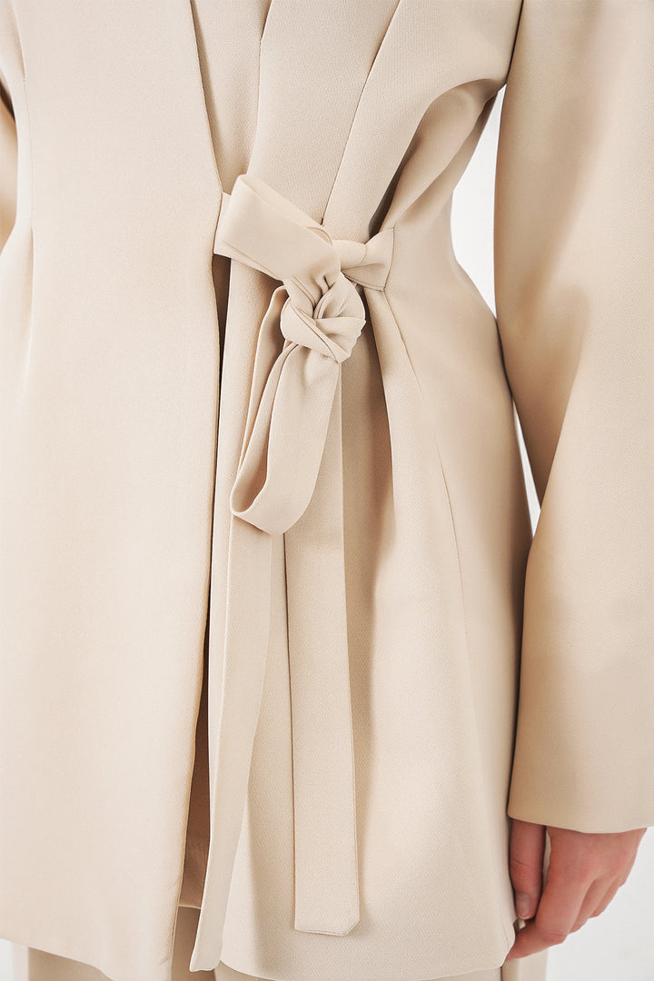 Bigdart Veste Pantalon Femme à Nouer sur le Côté 30099 - Crème