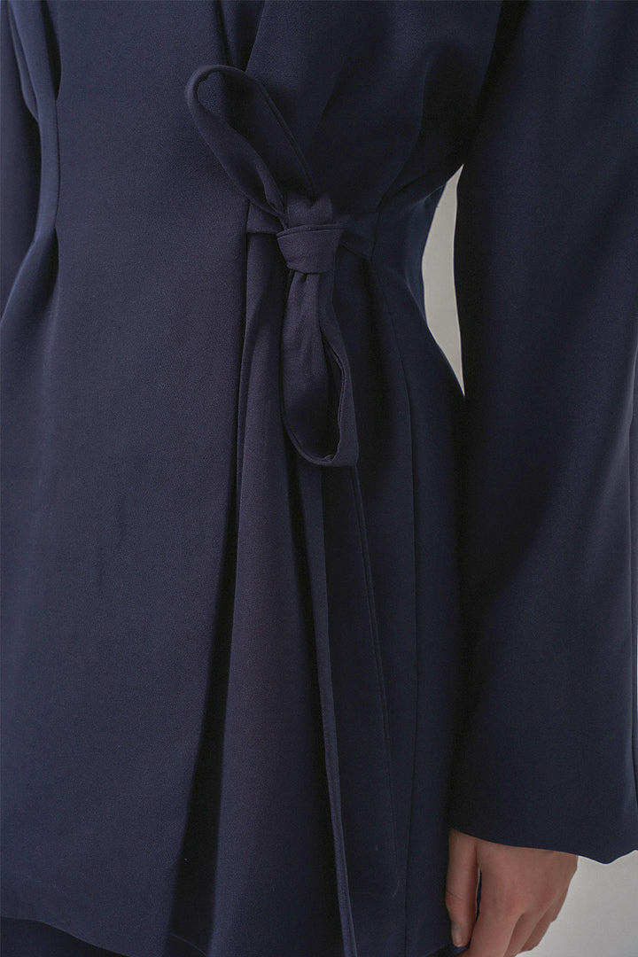 Bigdart Veste Pantalon Femme à Nouer sur le Côté 30099 - Bleu marine