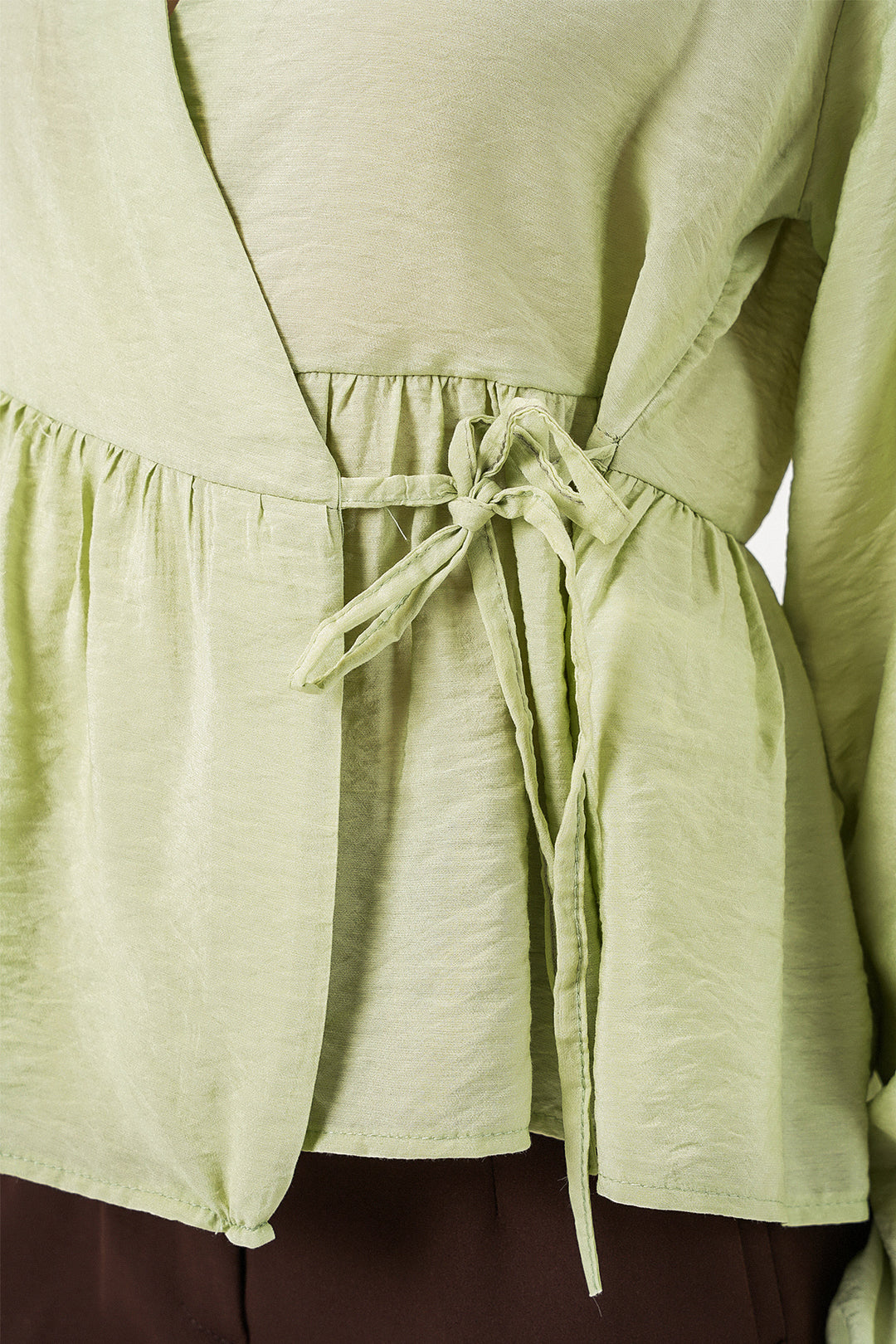 Bigdart Blouse à manches longues nouée sur le côté pour femme 996 - E.Vert