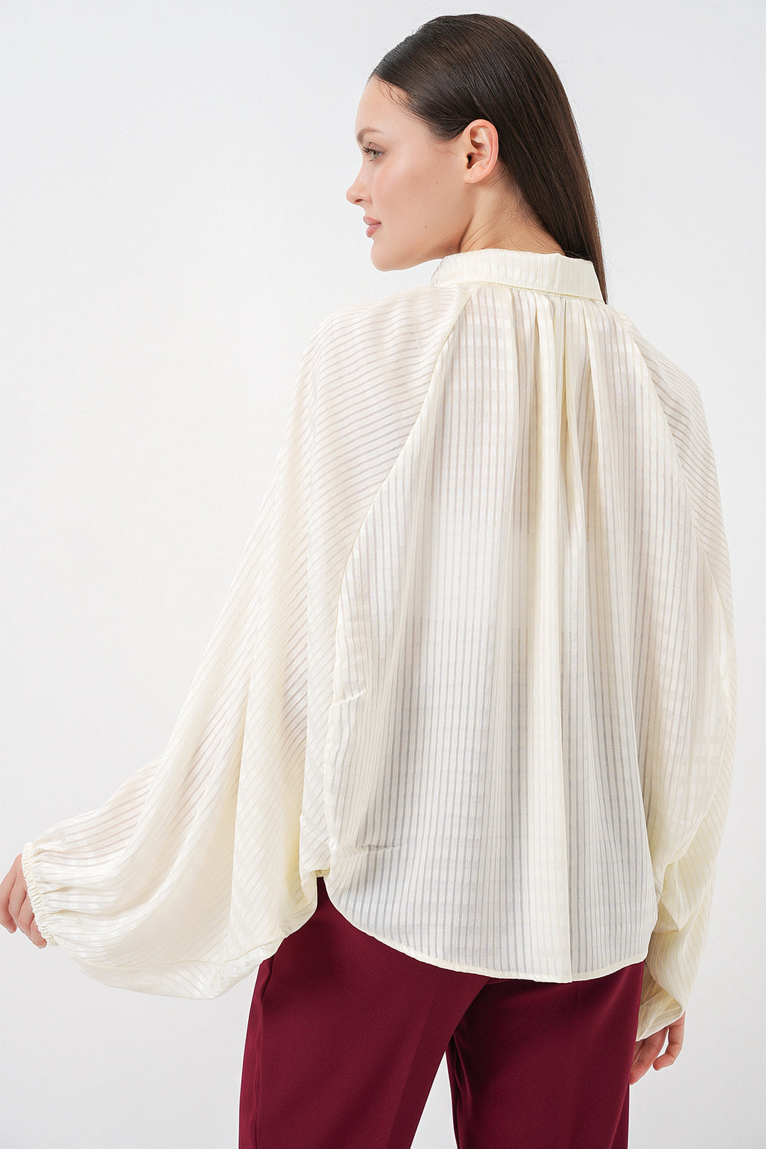 Bigdart Chemise Oversize à Manches Chauve-Souris Femme 20368 - Écru