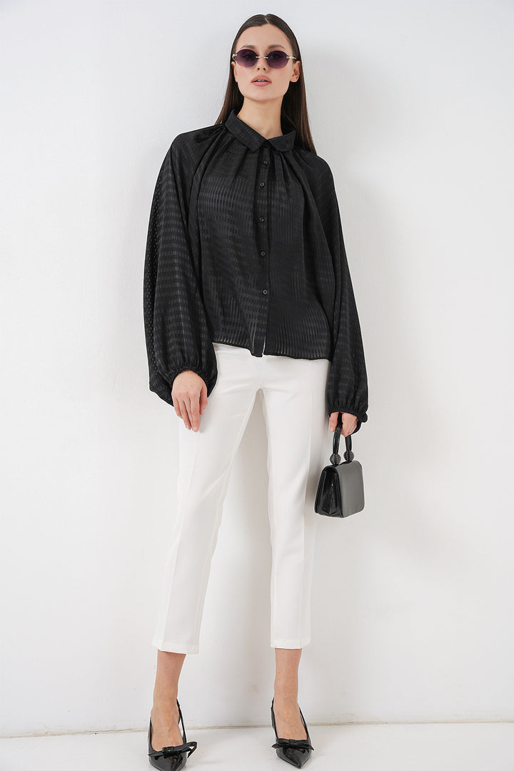 Bigdart Chemise oversize à manches chauve-souris pour femme 20368 - Noir