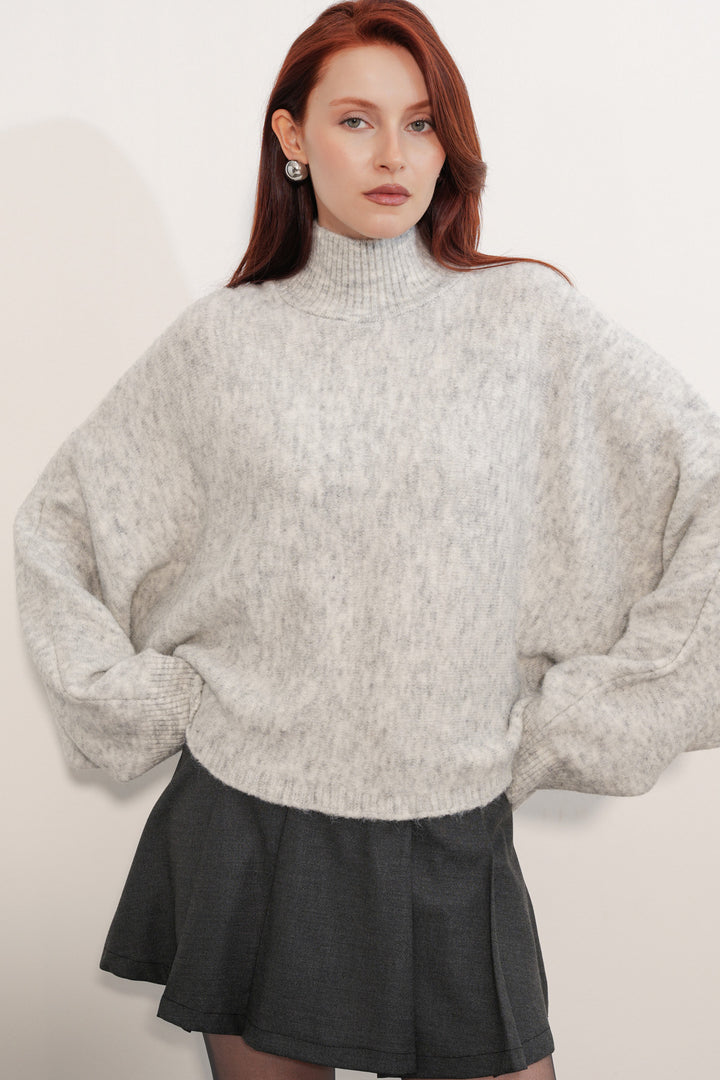 Bigdart Pull à col chauve-souris oversize pour femme 15969 - Écru