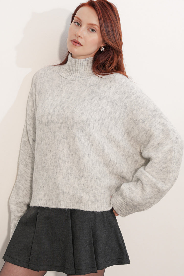 Bigdart Pull à col chauve-souris oversize pour femme 15969 - Écru