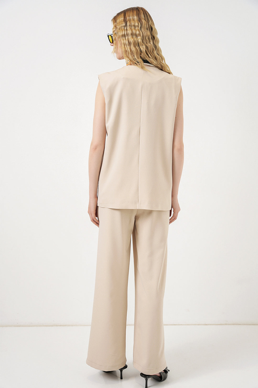 Bigdart Ensemble de pantalon à gilet pour femme 30086 - Beige