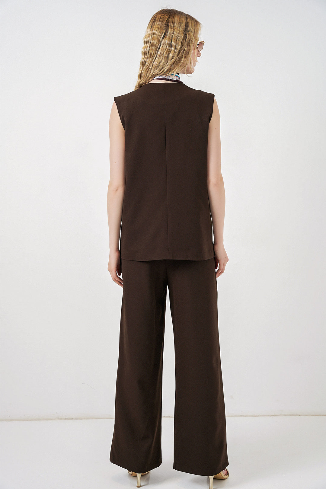 Bigdart Ensemble de pantalon à gilet pour femme 30086 - Marron