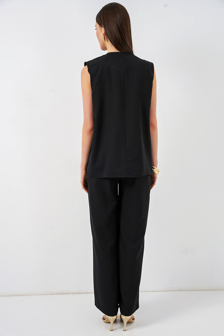 Bigdart Ensemble pantalon gilet pour femme 30086 - Noir