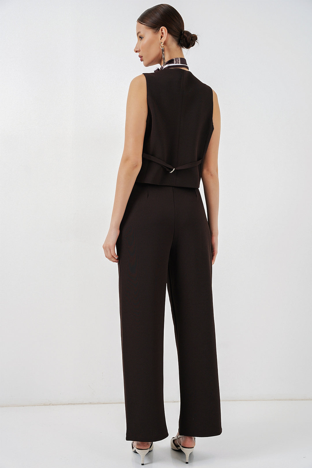 Bigdart Ensemble gilet pantalon femme 30091 - Marron