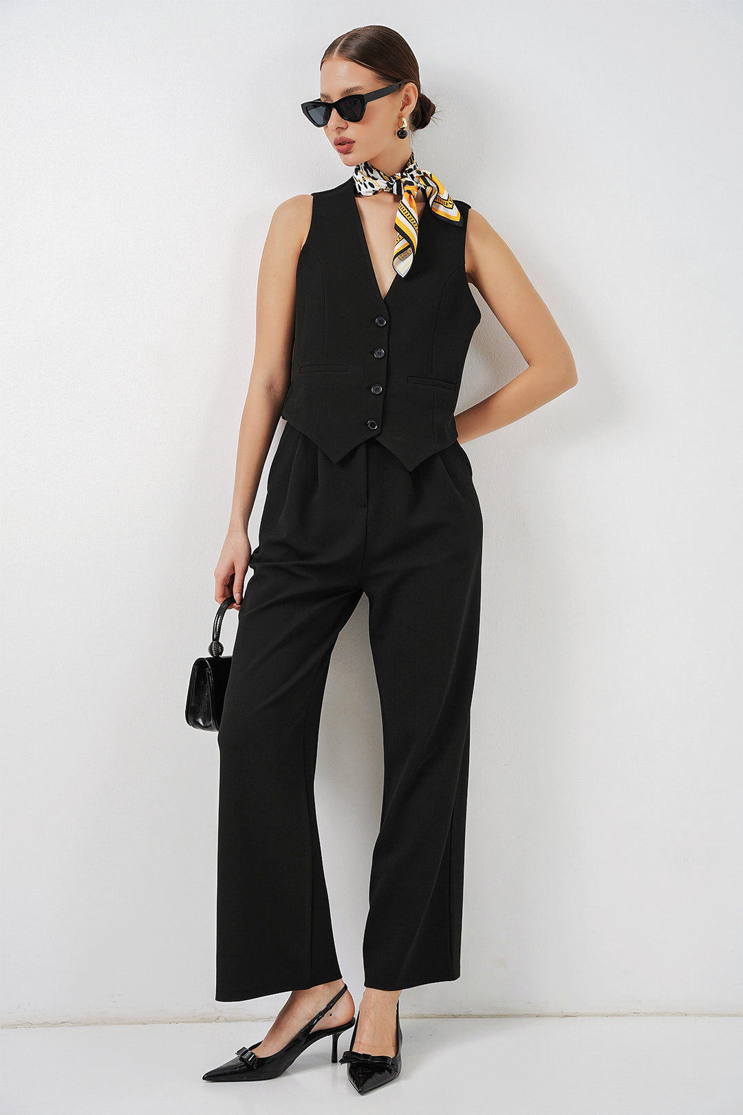 Bigdart Ensemble gilet pantalon femme 30091 - Noir