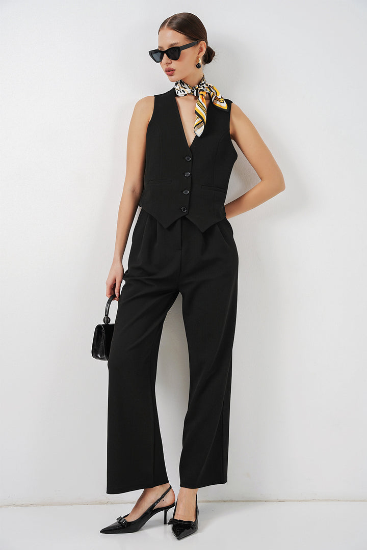 Bigdart Ensemble gilet pantalon femme 30091 - Noir