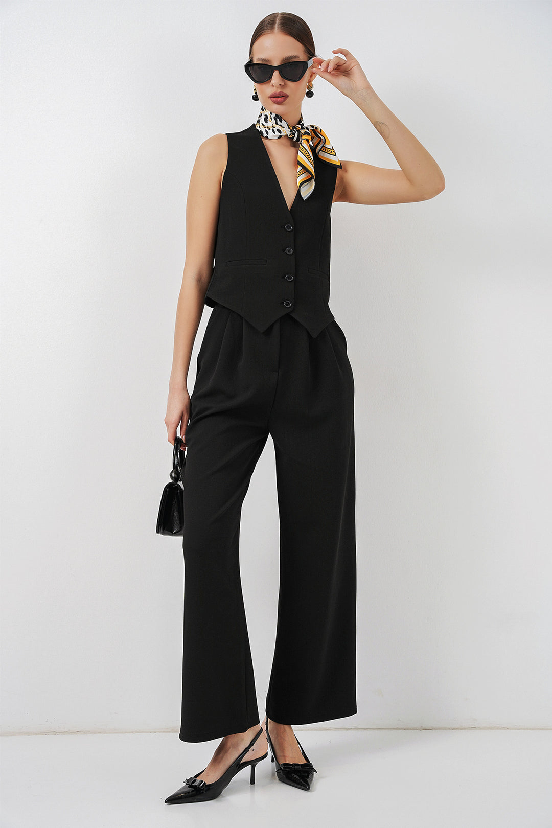 Bigdart Ensemble gilet pantalon femme 30091 - Noir