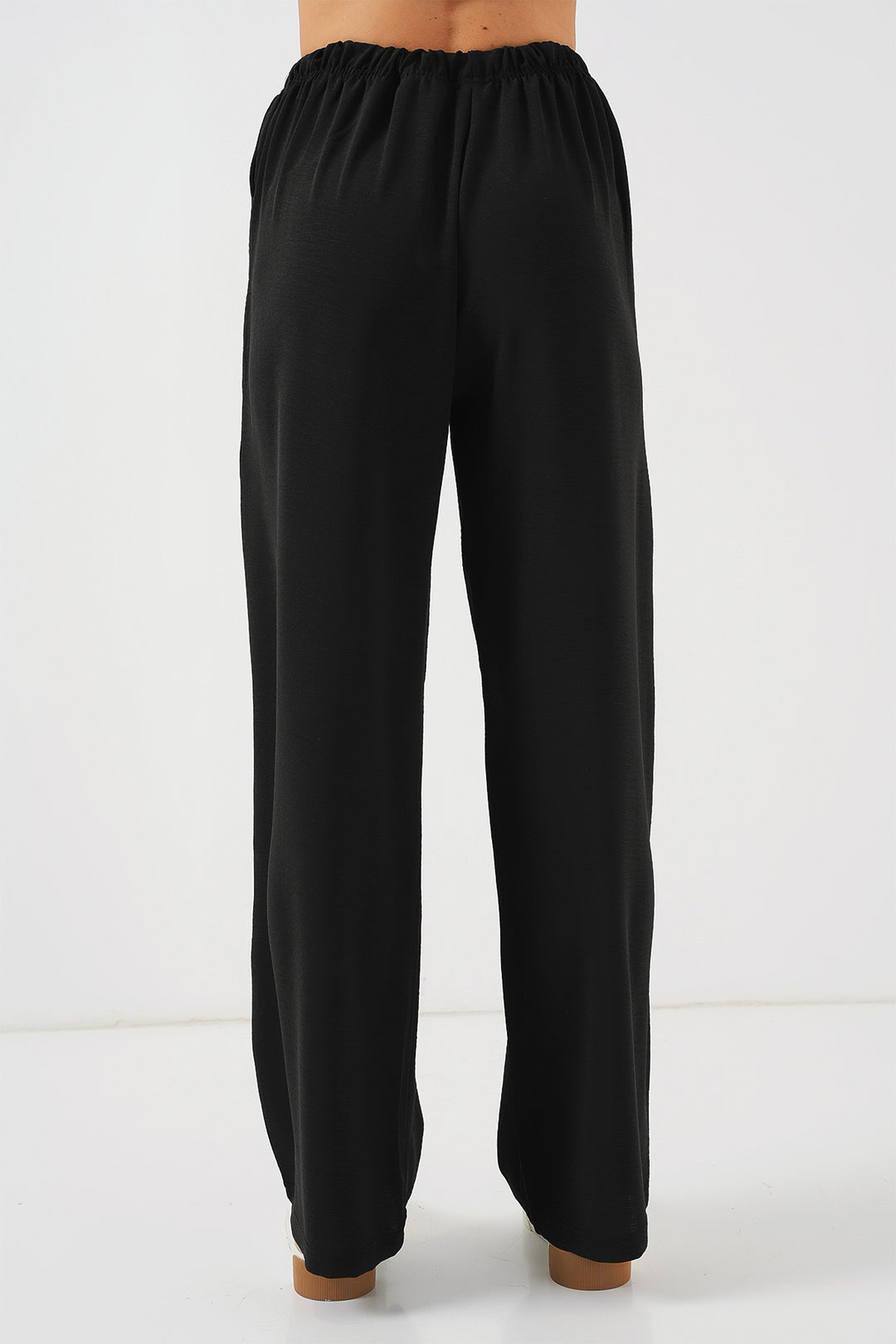 Bigdart Pantalon large taille haute pour femme - Noir
