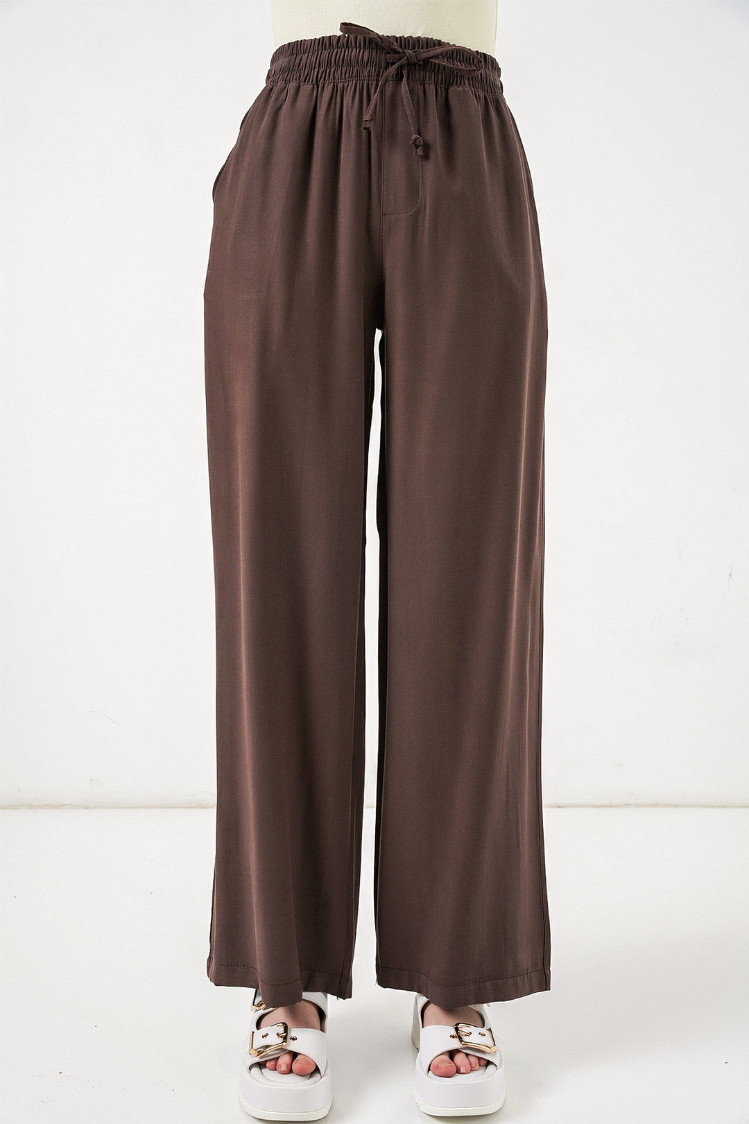 Bigdart Pantalon Femme Taille Haute Pattes d'Éléphant 30097 - Marron clair